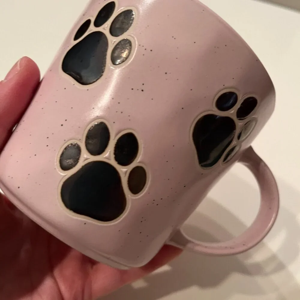 Dog Paw Print Mugs (Set of 2 /‎ new) (pet/x)